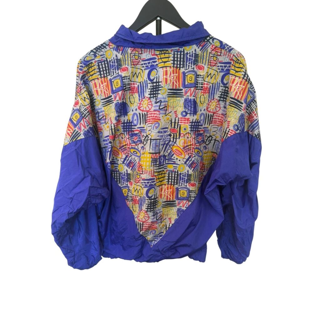Vintage 80s 90s Colorblock Abstract Graphic Windbreaker Multicolor Size M/L - Picture 2 of 8
